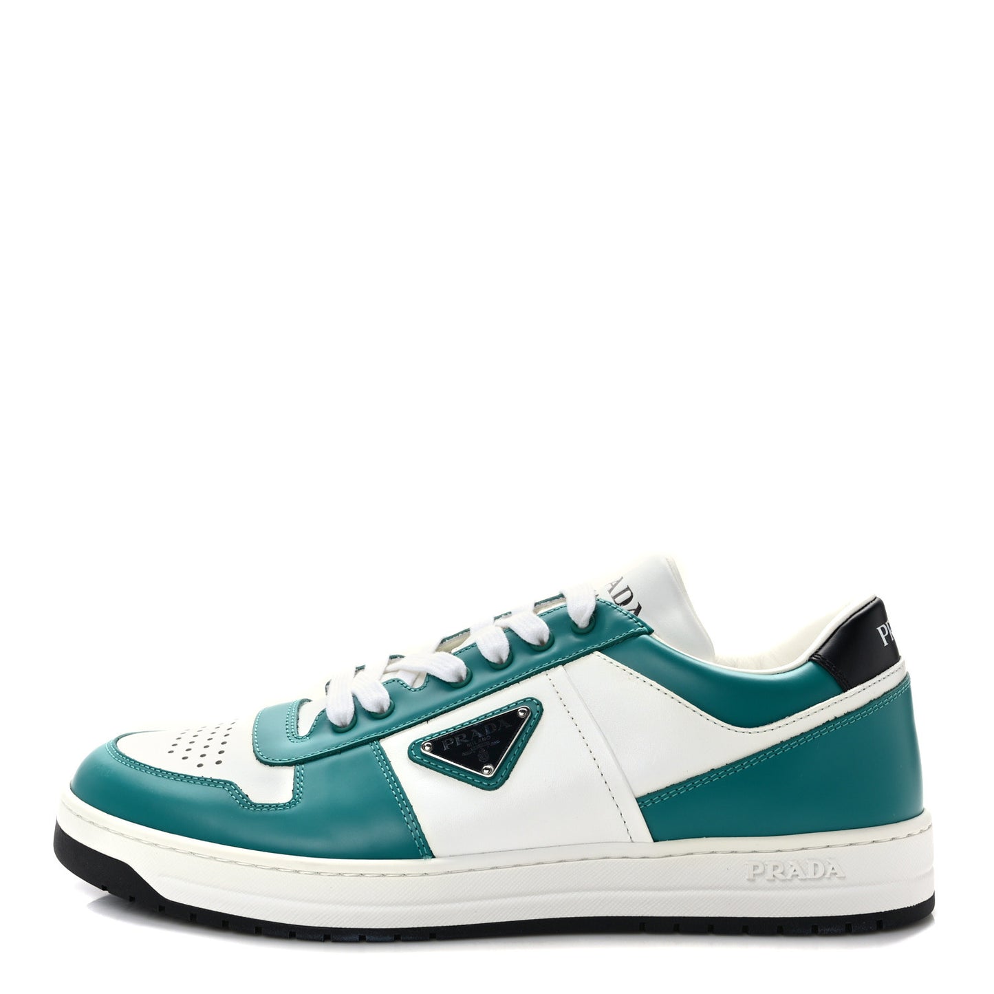 Vitello Sport Spazzolato Rois Metal Triangle Logo Mens Downtown Low Top Sneakers 10 White Green