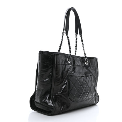 Chanel Glazed Calfskin Small Deauville Tote Black 3 of 11