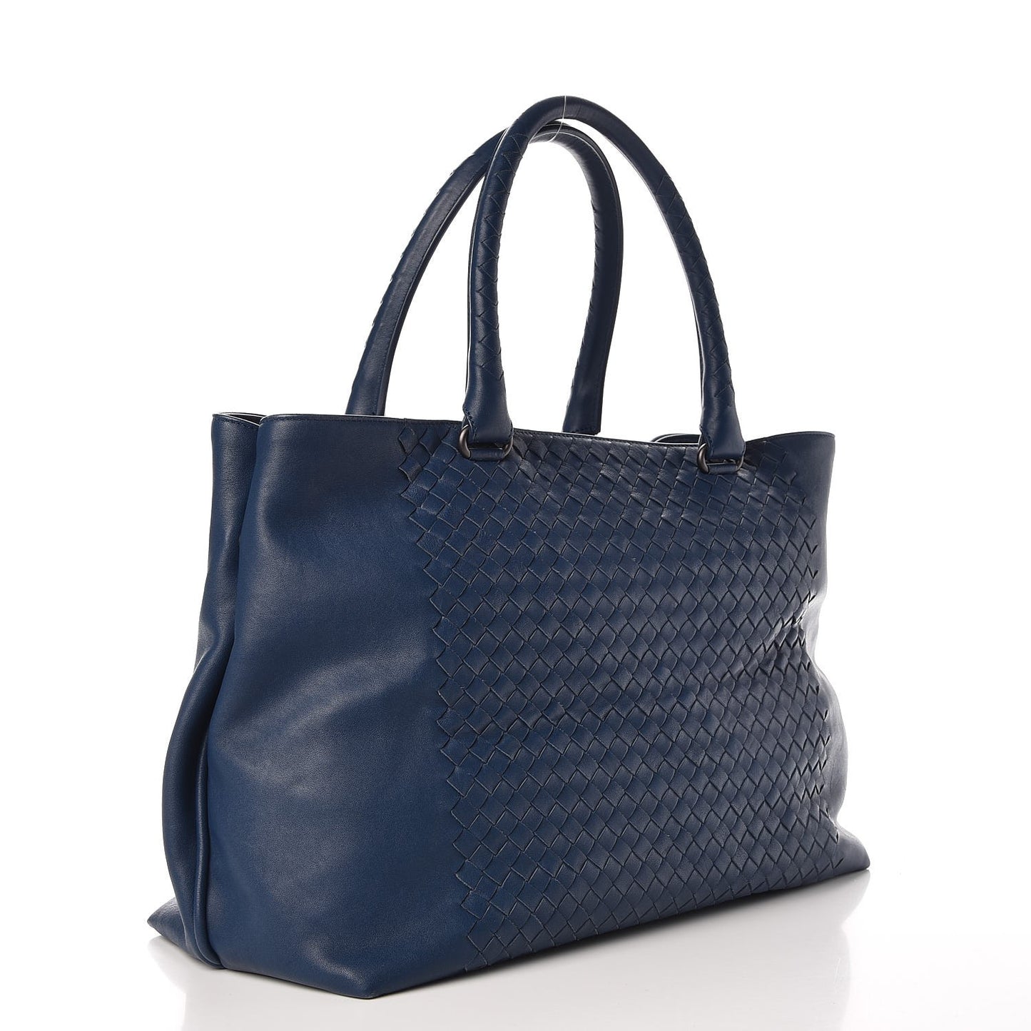 Calfskin Intrecciato Tote Dark Denim