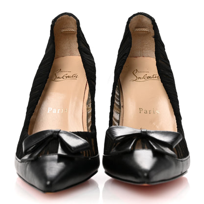 Christian Louboutin Tulle Calfskin Follies Draperia Bow 100 Pump 36 Black 3 of 8