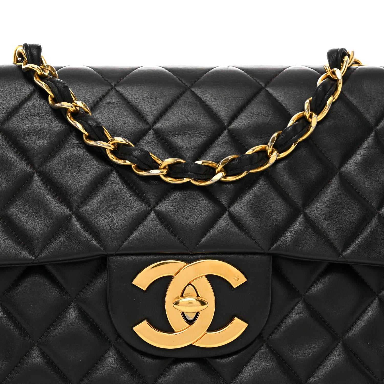 Chanel Lambskin Quilted XL Jumbo Single Flap Black 5 of 16