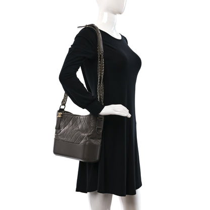 Chanel Aged Calfskin Quilted Medium Gabrielle Hobo Grey 3 of 11