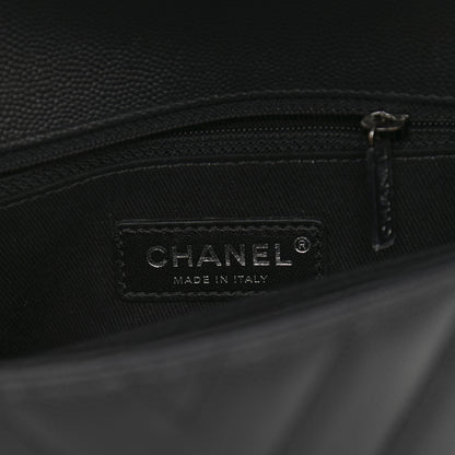 Chanel Caviar Chevron Quilted Mini Coco Handle Flap Dark Grey 6 of 14