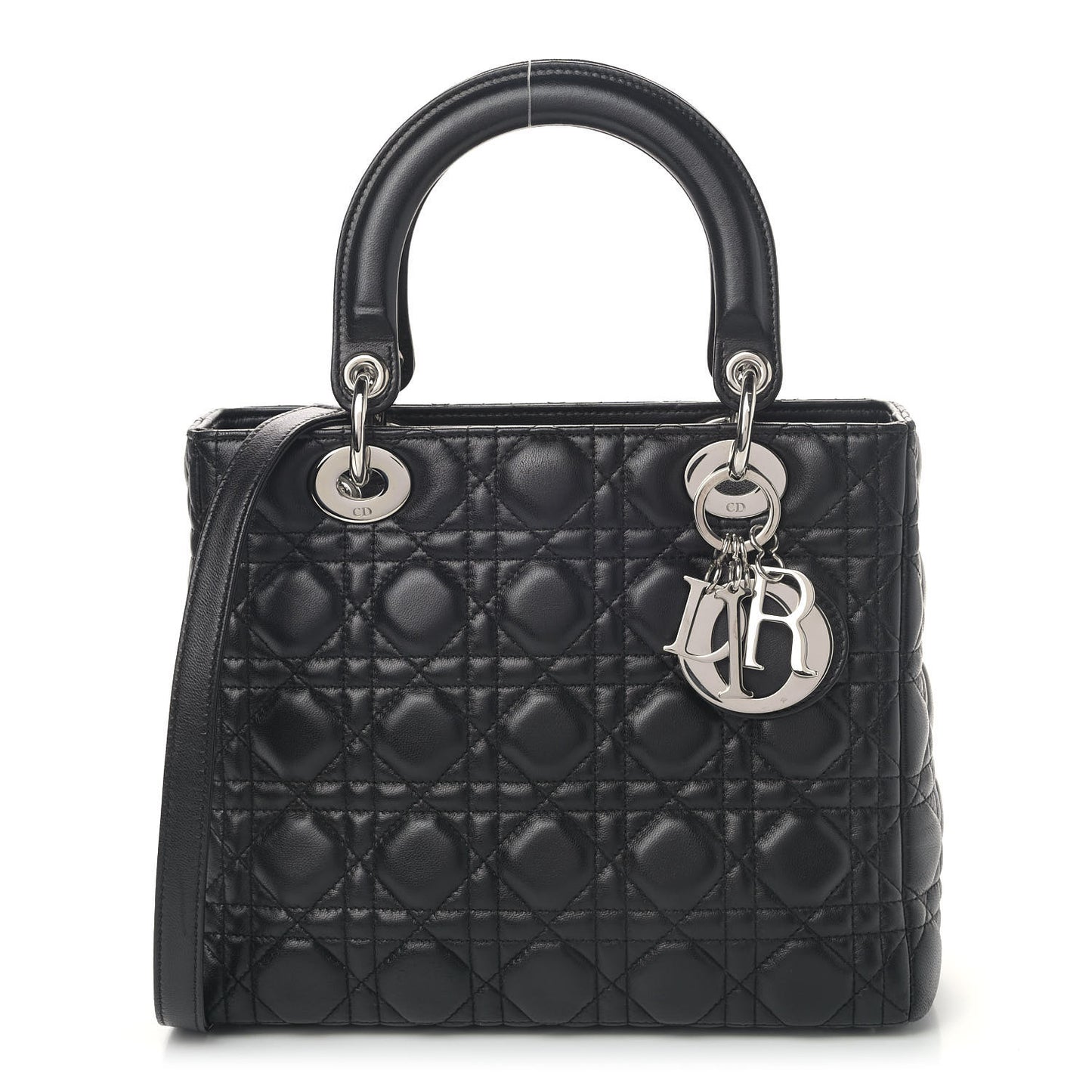 Lambskin Cannage Medium Lady Dior Black