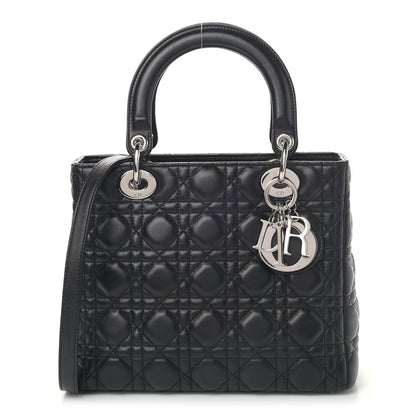 Christian Dior Lambskin Cannage Medium Lady Dior Black 1 of 14