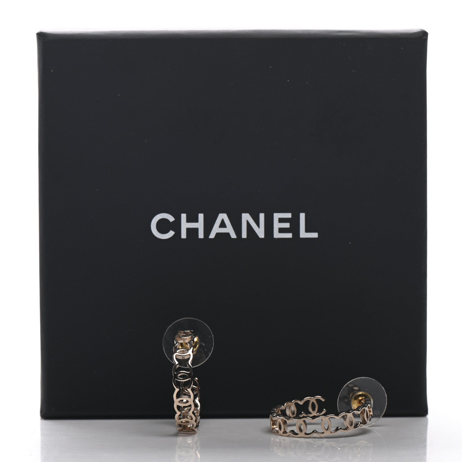Chanel Metal CC Hoop Earrings Gold 5 of 5