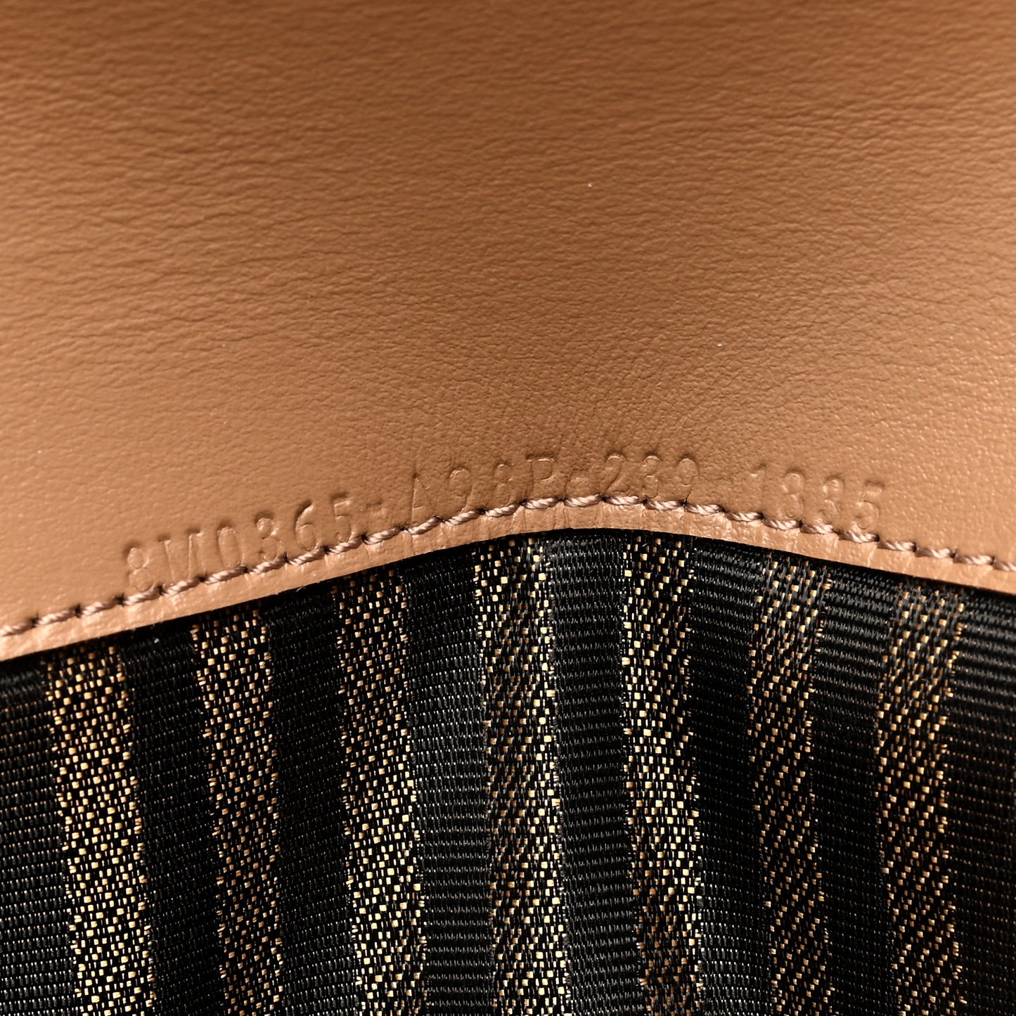 Fabric Jacquard FF 1974 Continental Wallet On Chain Tobacco Moro