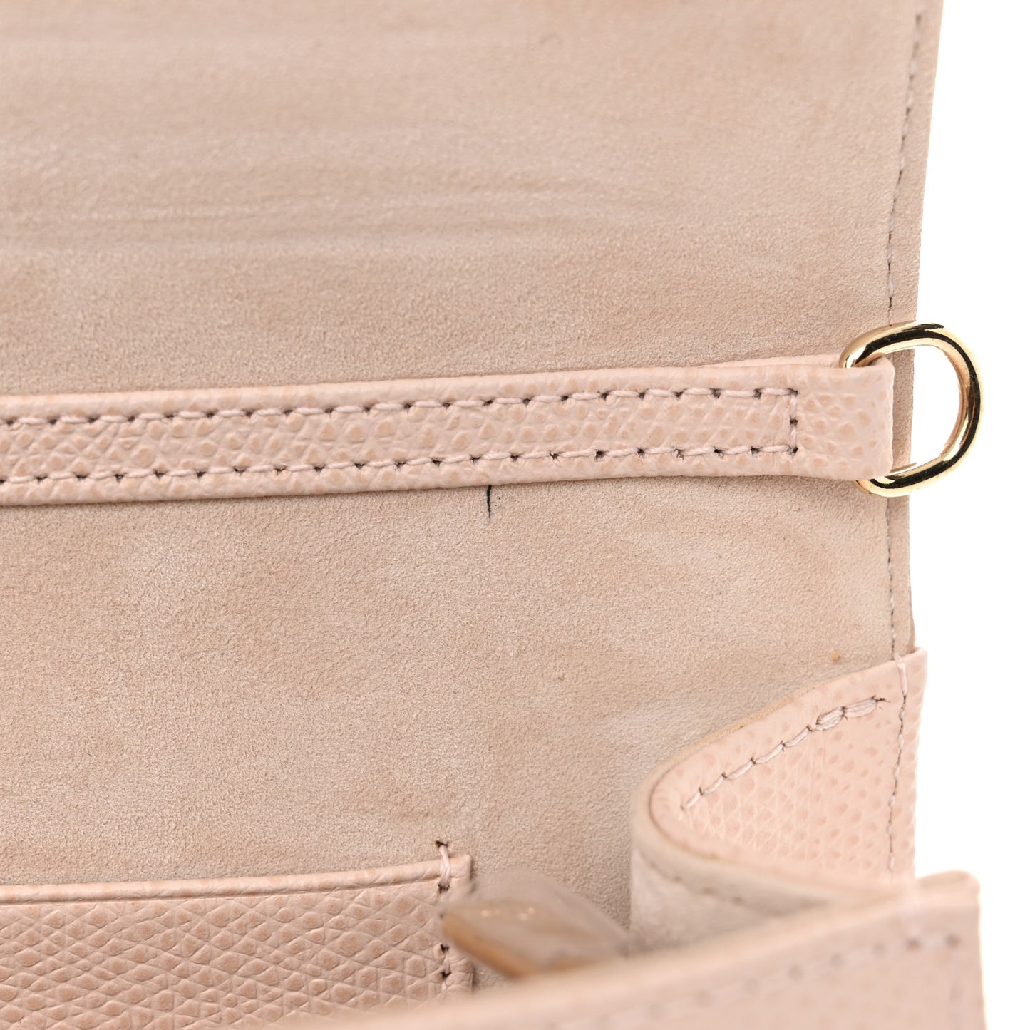 Grained Calfskin Diorama Wallet on Chain Pouch Rose Poudre