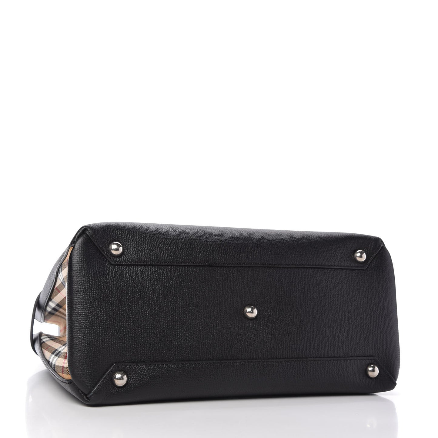Derby Calfskin House Check Medium Banner Tote Black