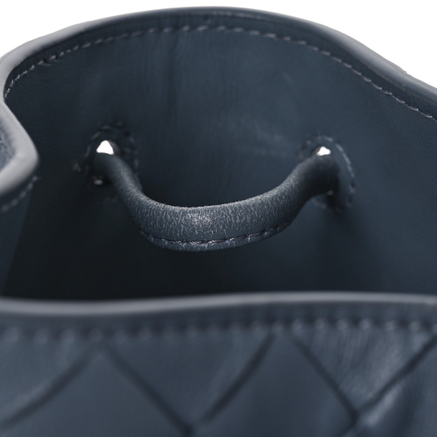 Nappa Intrecciato Small Drawstring Bucket Bag Thunder