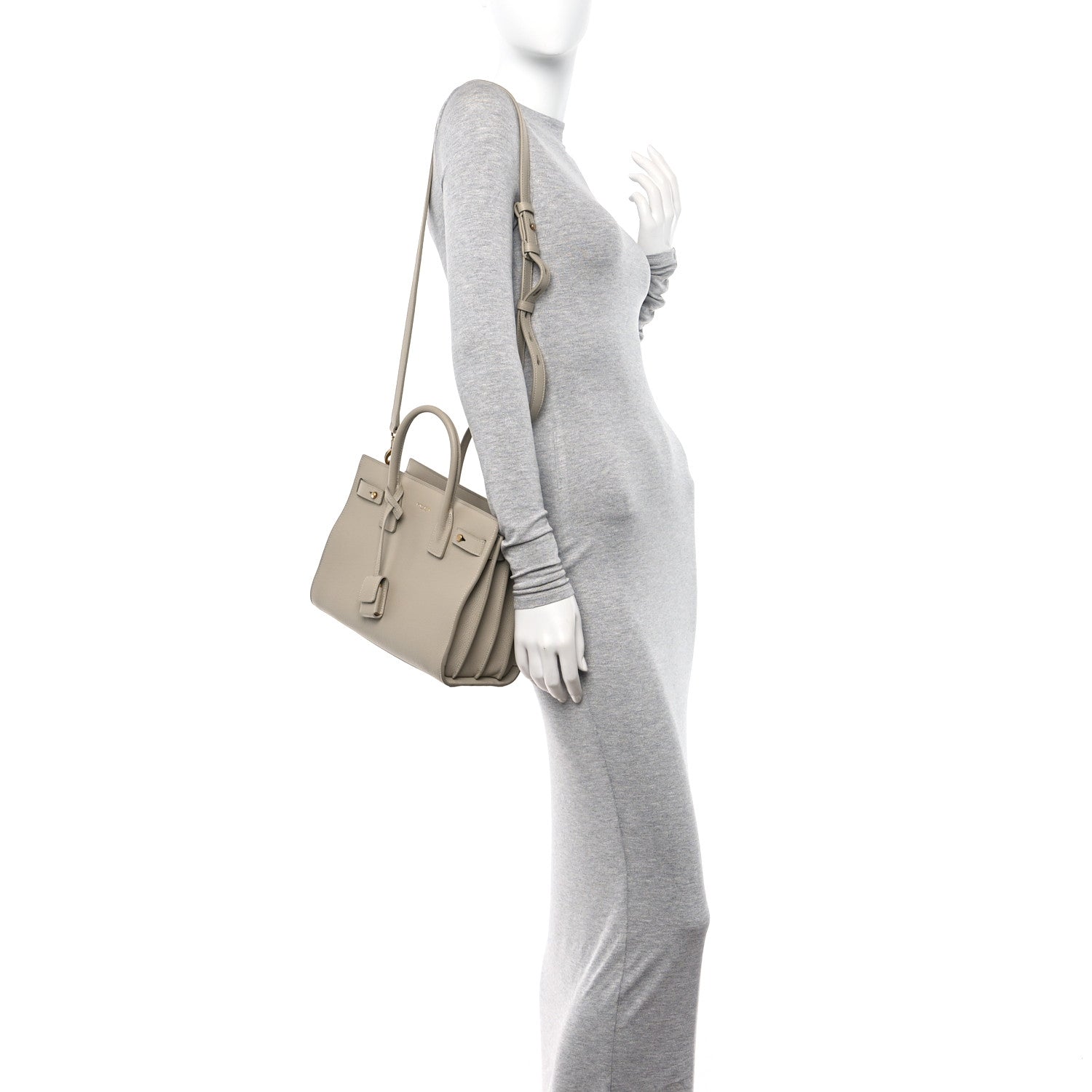 Saint Laurent Grained Calfskin Baby Sac De Jour Souple Sea Salt 2 of 12