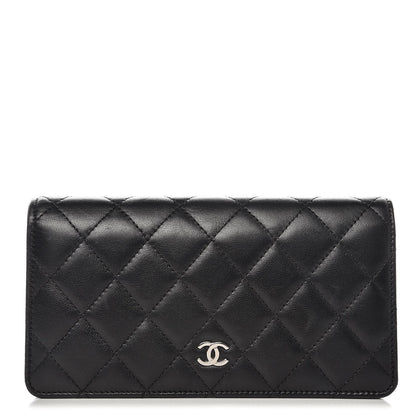 Chanel Lambskin Quilted Yen Wallet Black 1 of 8