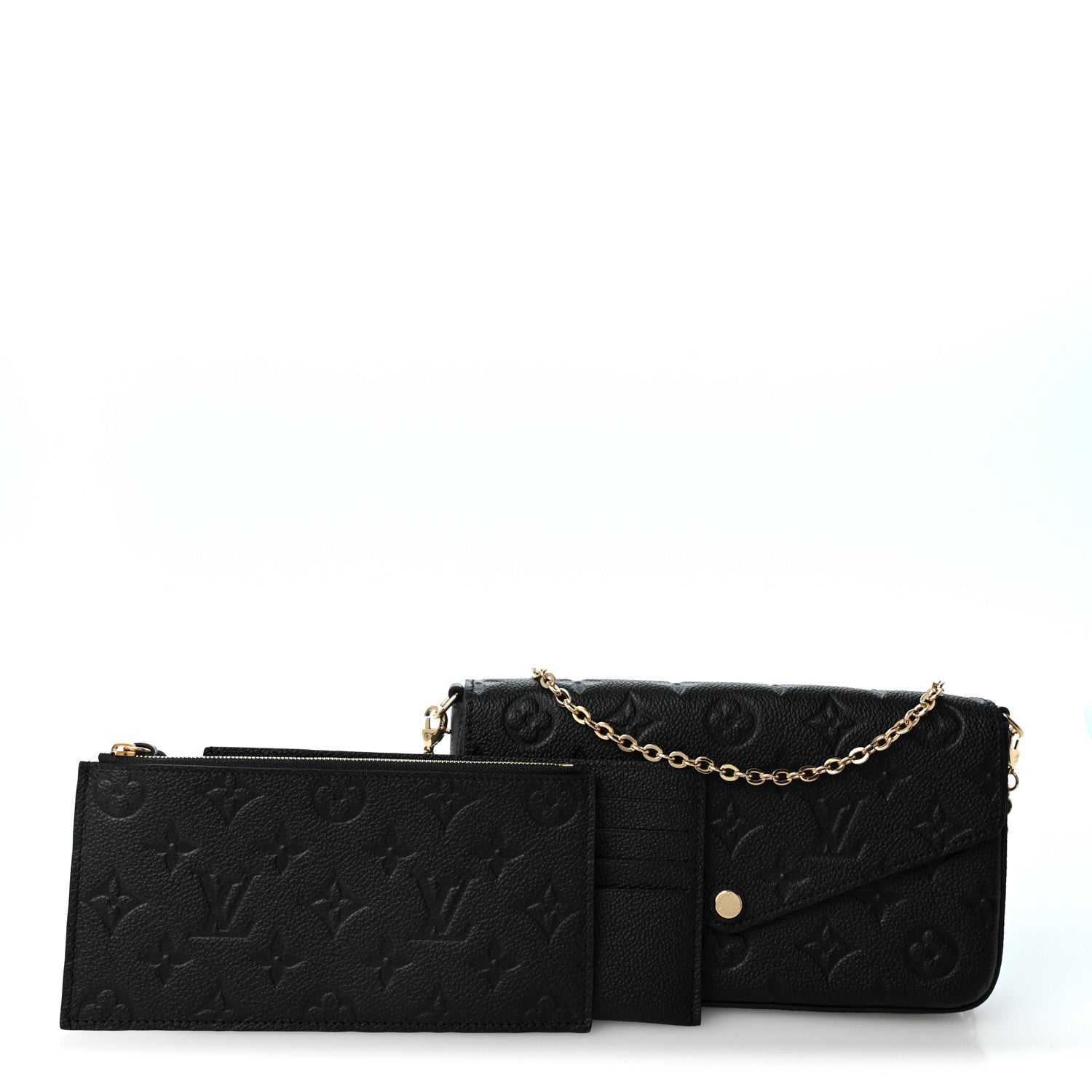 Louis Vuitton Empreinte Pochette Felicie Chain Wallet Black 2 of 11
