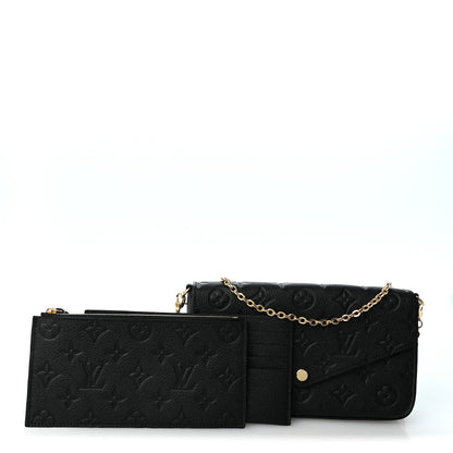 Louis Vuitton Empreinte Pochette Felicie Chain Wallet Black 2 of 11