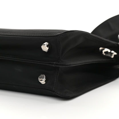 Fendi Nylon Vitello Cover Logo Embossed Mini Peekaboo I SEE U Satchel Black White 12 of 17
