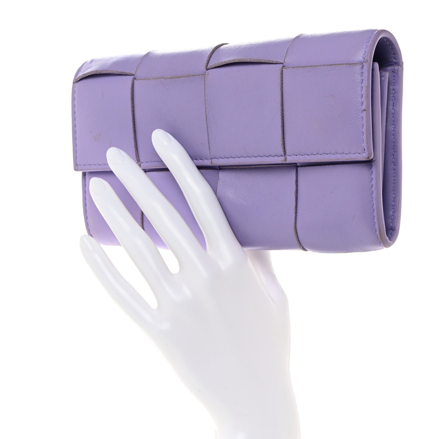 Nappa Maxi Intrecciato Flap Wallet Wisteria