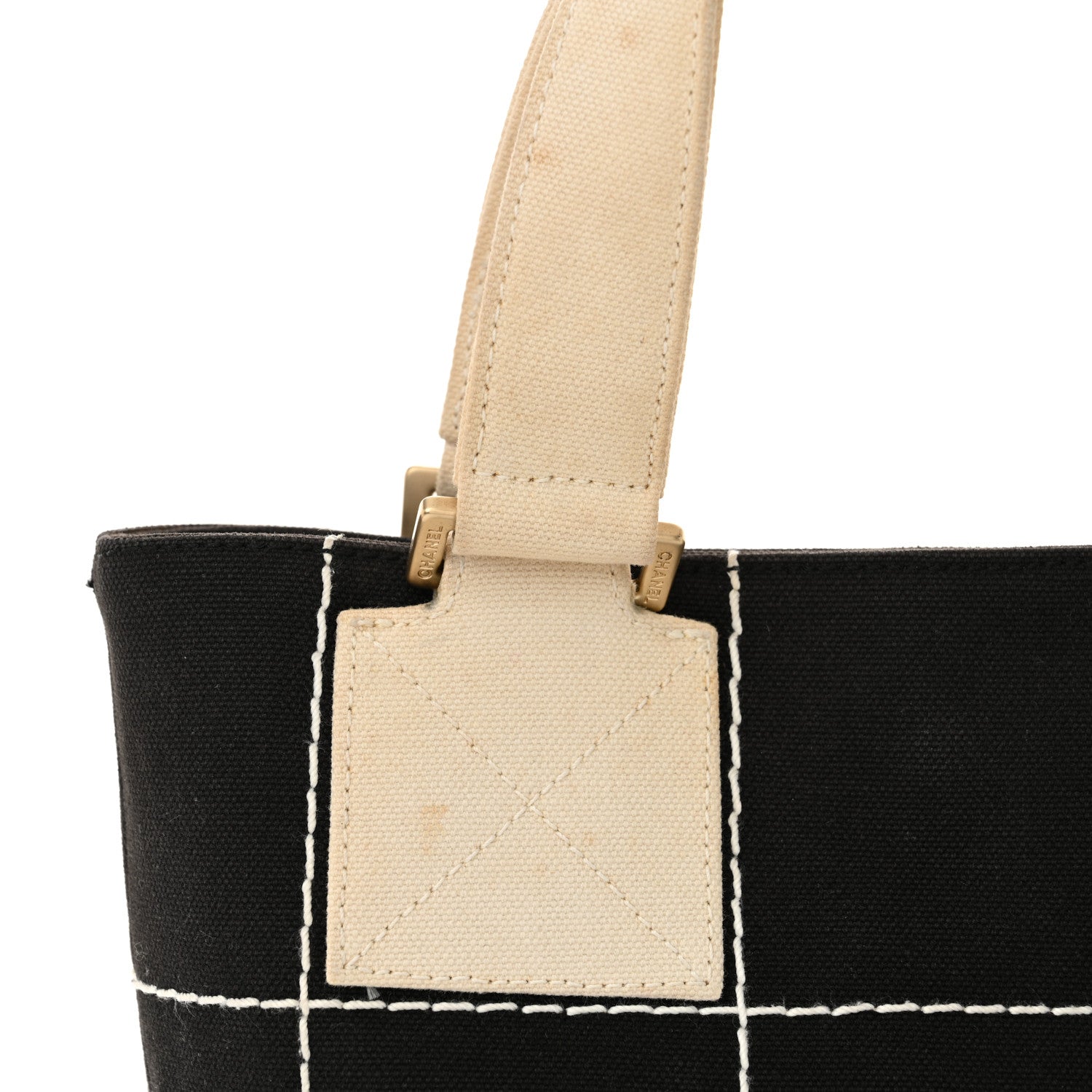 Chanel Canvas Square Stitched CC Small Tote Bag Black 16 of 19