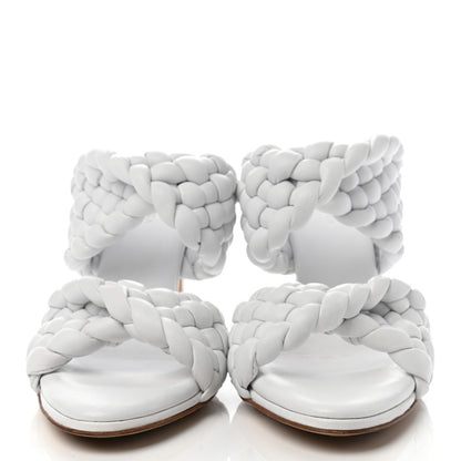 Bottega Veneta Nappa Twisted Padded Intrecciato Curve Slide Sandals 38.5 Optic White 2 of 7