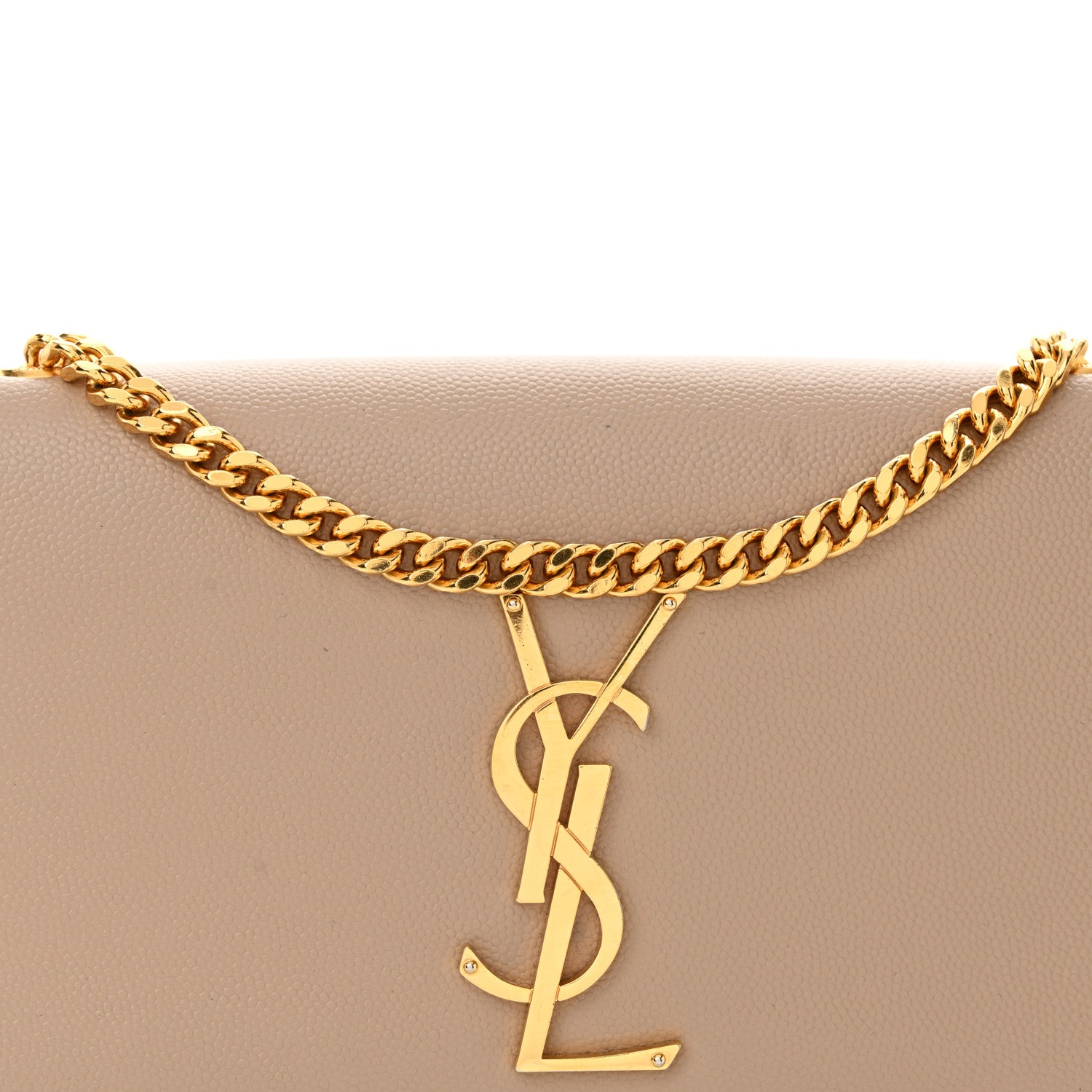 Saint Laurent Grain De Poudre Small Monogram Kate Satchel Dark Beige 8 of 15