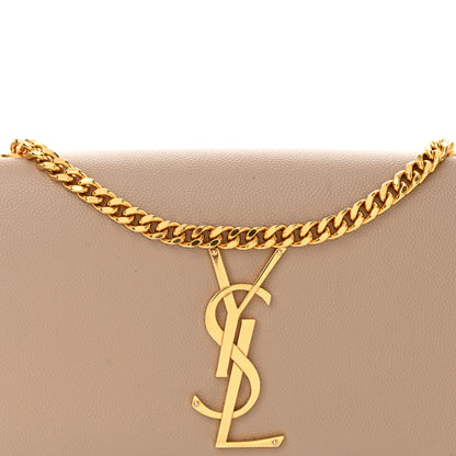 Saint Laurent Grain De Poudre Small Monogram Kate Satchel Dark Beige 8 of 15