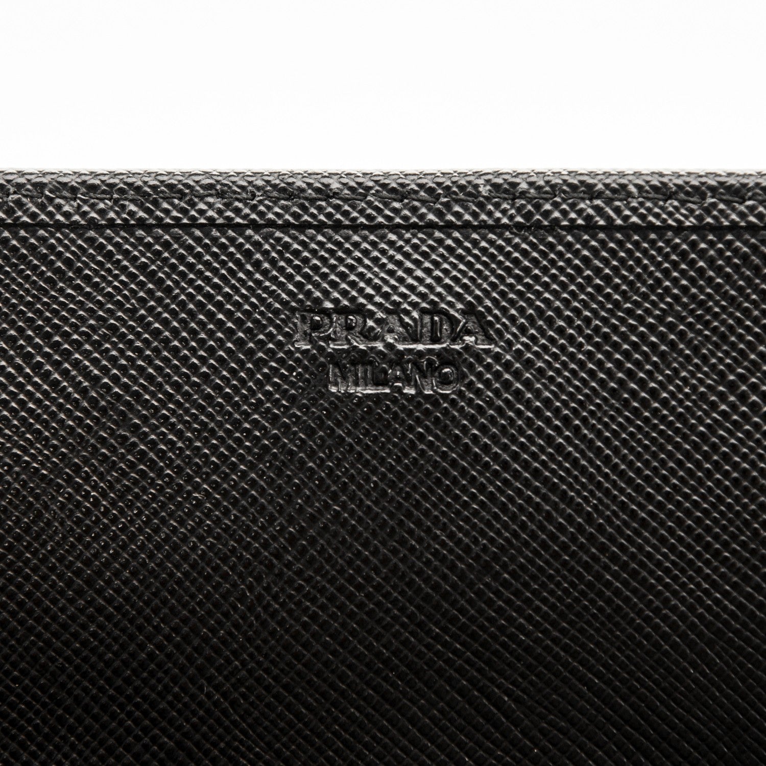 Prada Saffiano Metal Oro Chain Wallet Nero Black 6 of 8