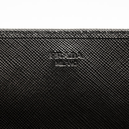 Prada Saffiano Metal Oro Chain Wallet Nero Black 6 of 8
