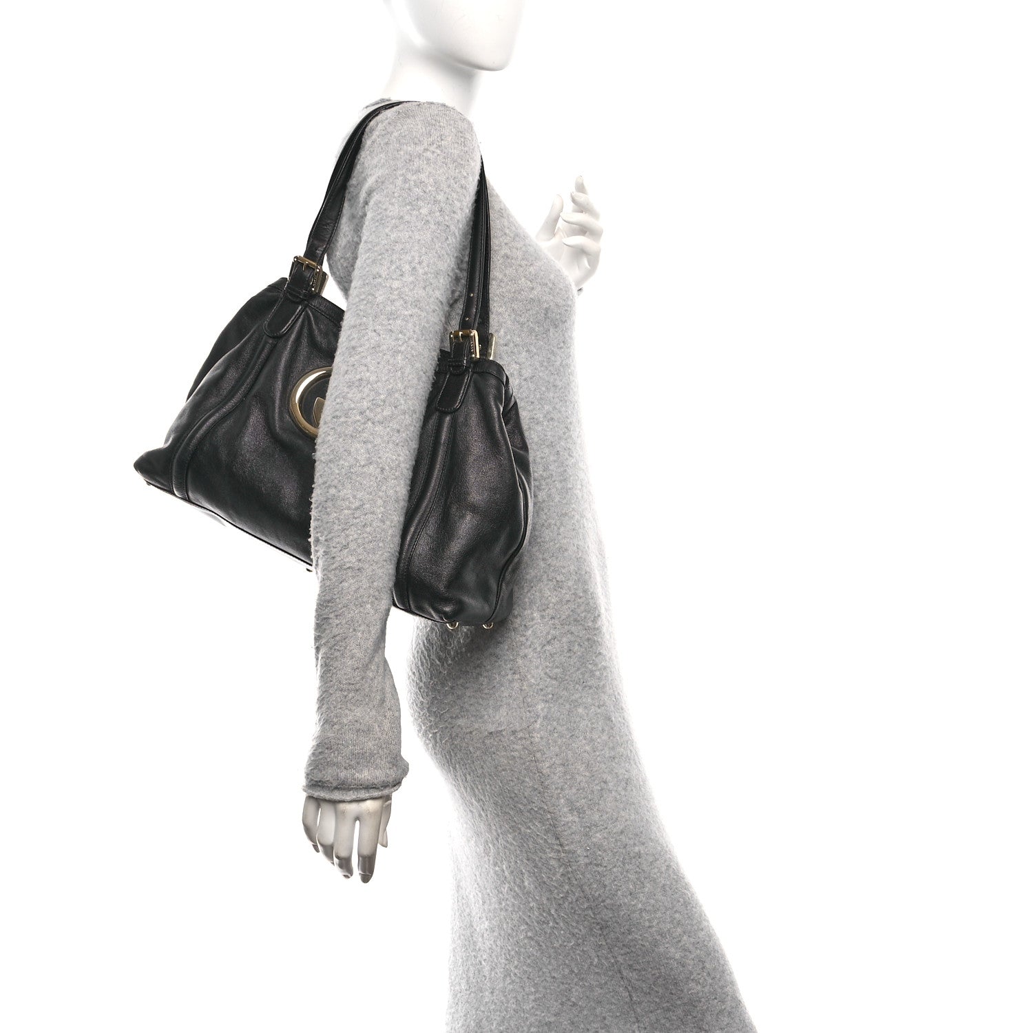 Gucci Calfskin Medium Britt Tote Black 2 of 10