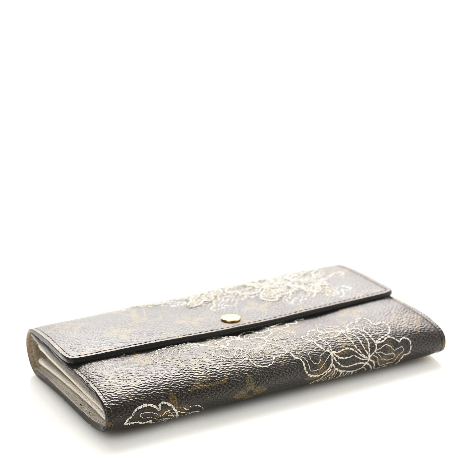 Louis Vuitton Monogram Dentelle Sarah Wallet Silver 4 of 7
