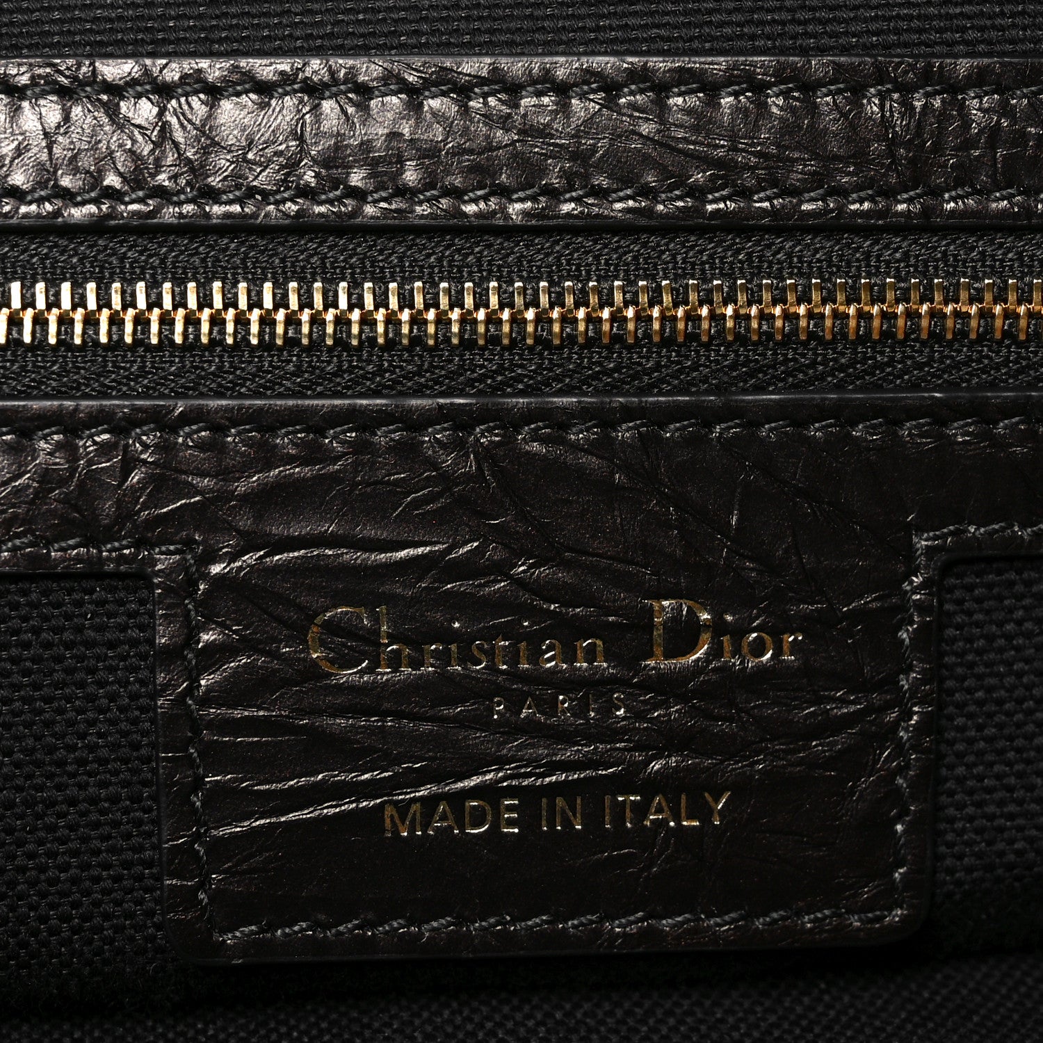 Christian Dior Crinkled Calfskin Macrocannage Large Voyage Bag Black 6 of 9