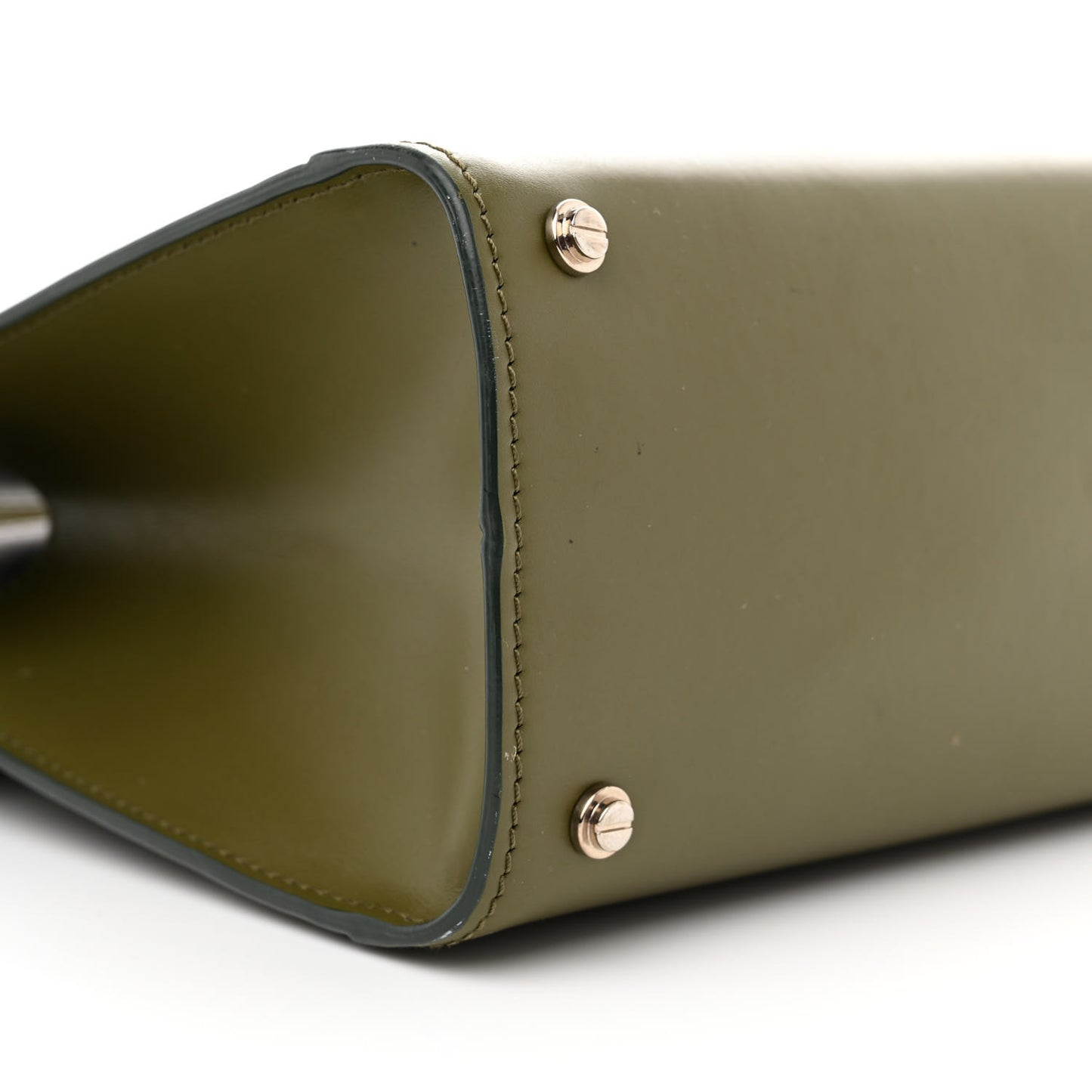 Smooth Calfskin Small Horizon Satchel Khaki