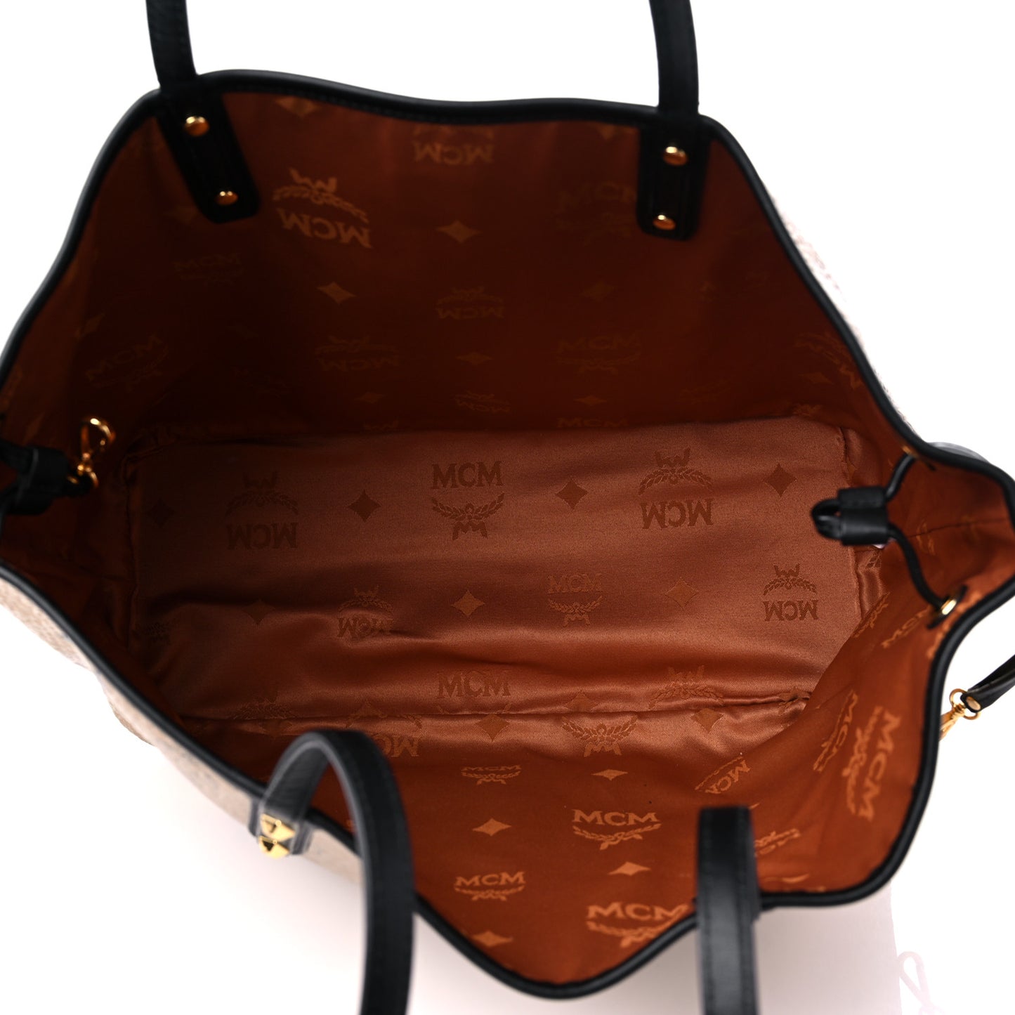 Metallic Visetos Medium Shopper Tote Gold