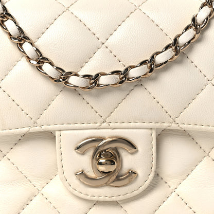 Chanel Lambskin Quilted Mini Crystal Top Handle Rectangular Flap White 8 of 17