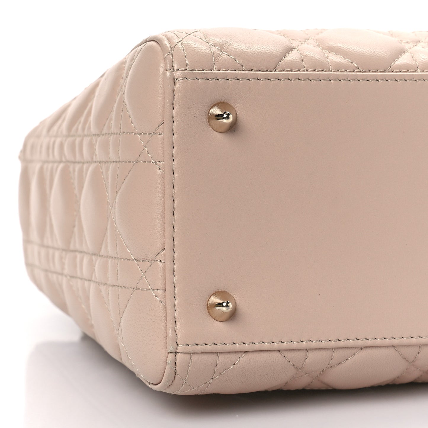 Lambskin Cannage Medium Lady Dior Rose Poudre