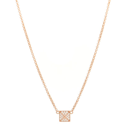 Hermes 18K Rose Gold Diamond Clou d'H Pendant Necklace 1 of 5