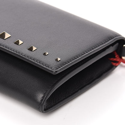 Valentino Garavani Vitello Rockstud Crossbody Wallet on Chain Black 10 of 11
