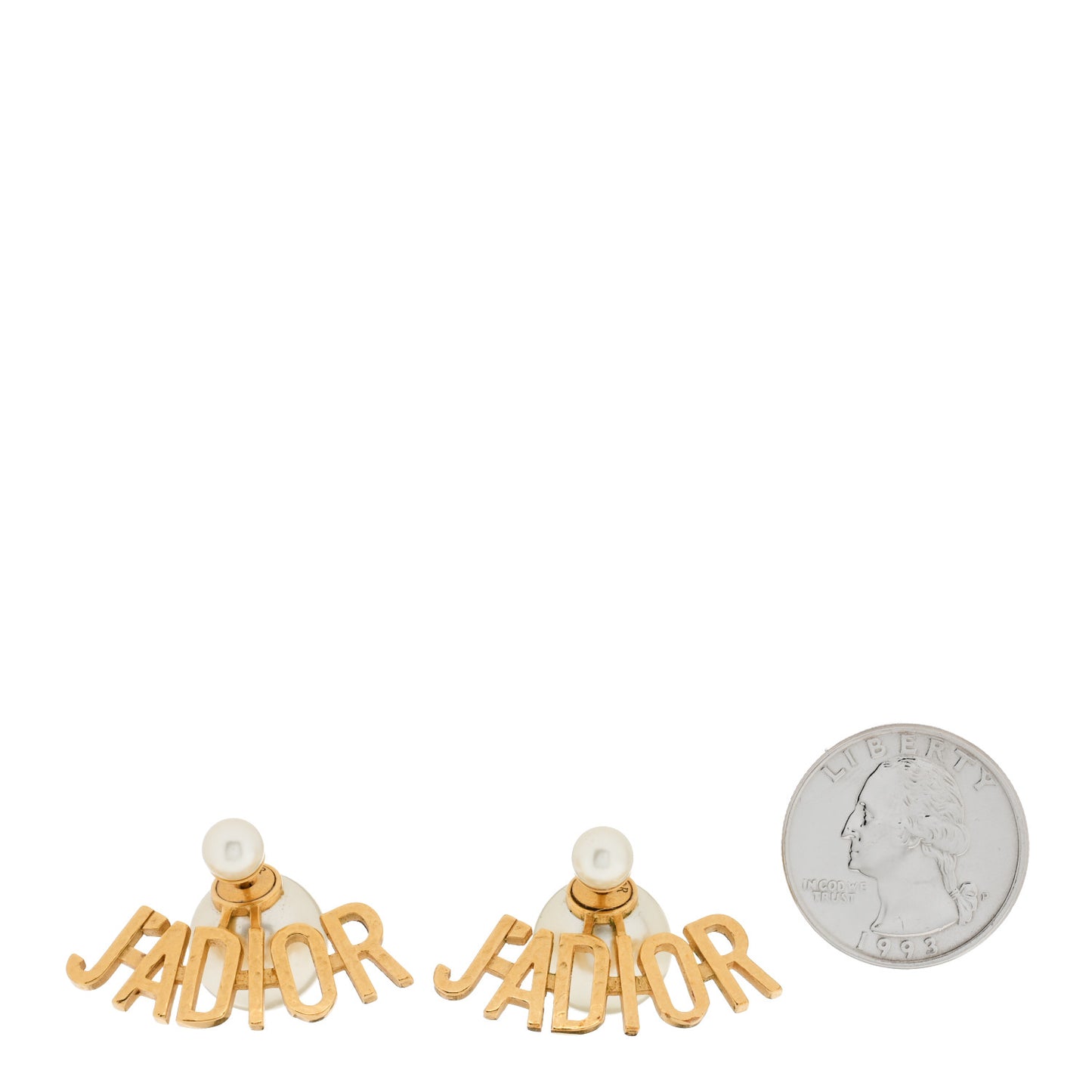 Metal Pearl J'Adior Tribal Earrings Gold