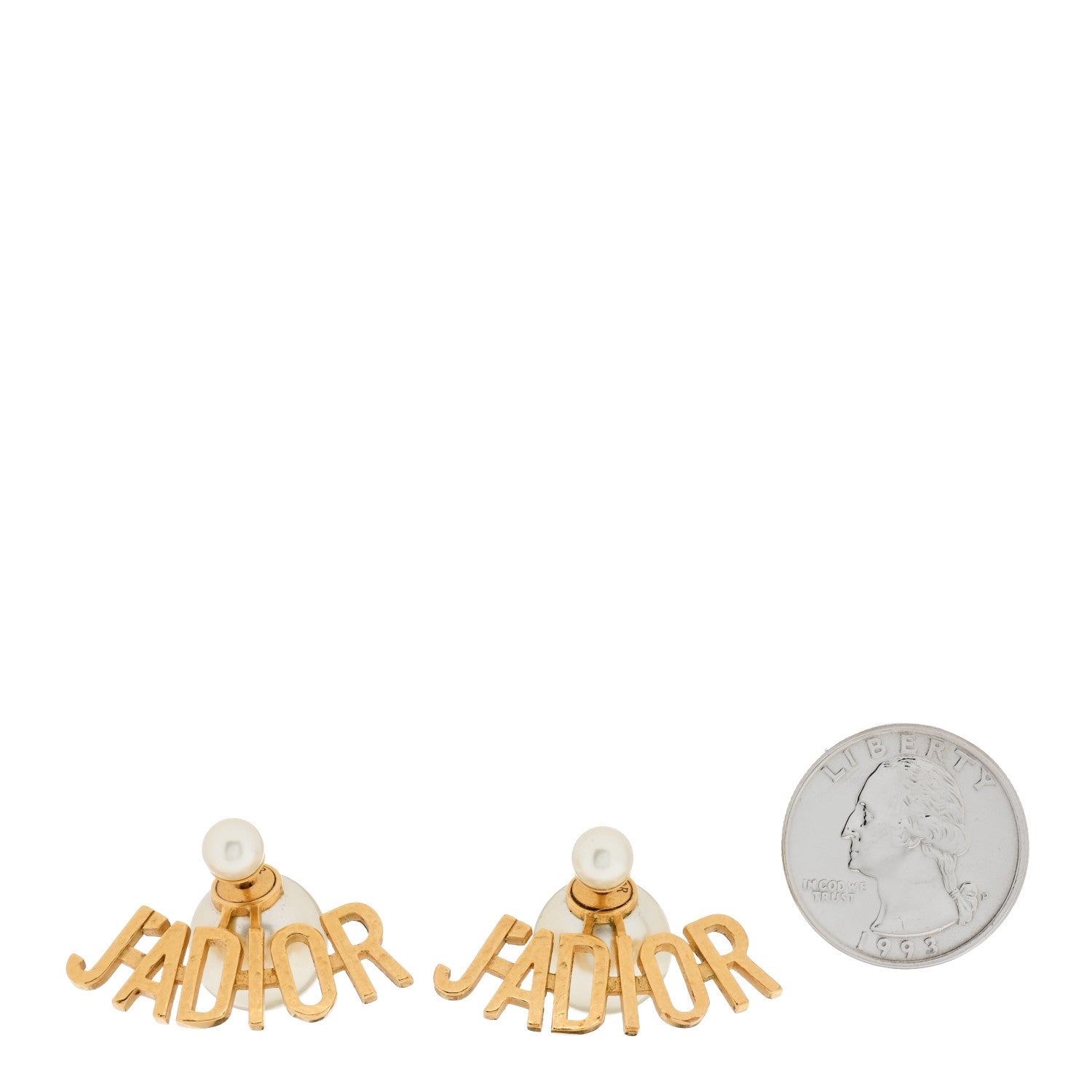 Christian Dior Metal Pearl J'Adior Tribal Earrings Gold 2 of 4