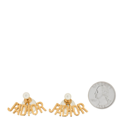 Christian Dior Metal Pearl J'Adior Tribal Earrings Gold 2 of 4