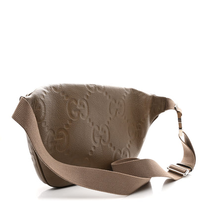 Gucci Piuma Calfskin Jumbo GG Embossed Pocket Belt Bag Good Taupe 3 of 10