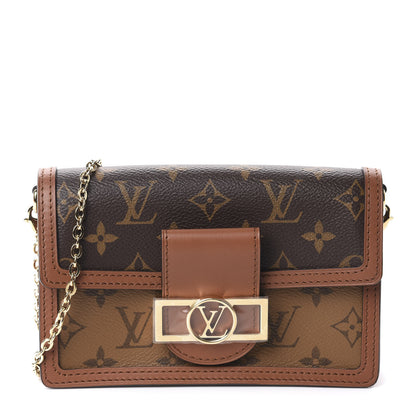 Louis Vuitton Reverse Monogram Dauphine Chain Wallet 1 of 10