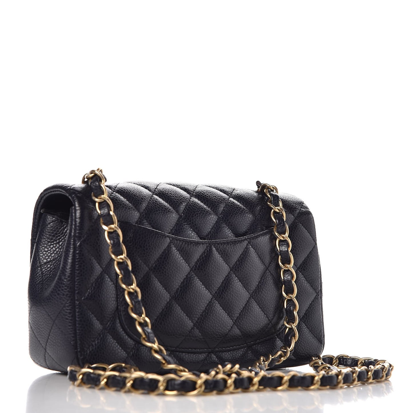 Caviar Quilted Mini Rectangular Flap Navy