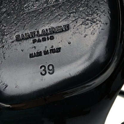 Saint Laurent Patent Cassandra 100 Ankle Strap Sandals 39 Black 6 of 7