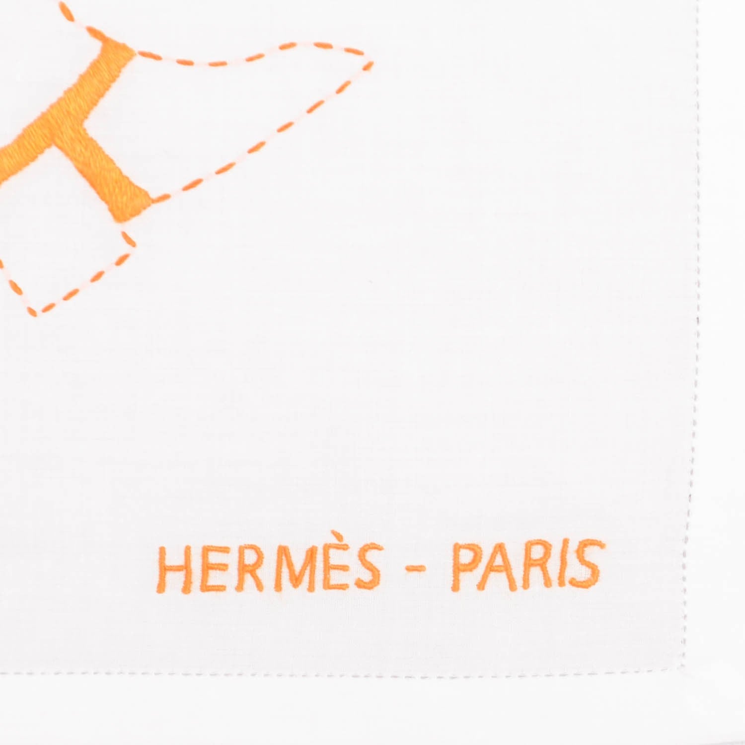 Hermes Cotton Petit Jour Grisgris Gavroche Handkerchief Orange 3 of 5