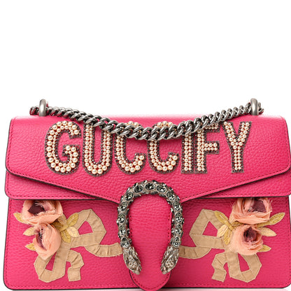 Gucci Pebbled Calfskin Embellished Guccify Small Dionysus Shoulder Bag Rosa 8 of 10