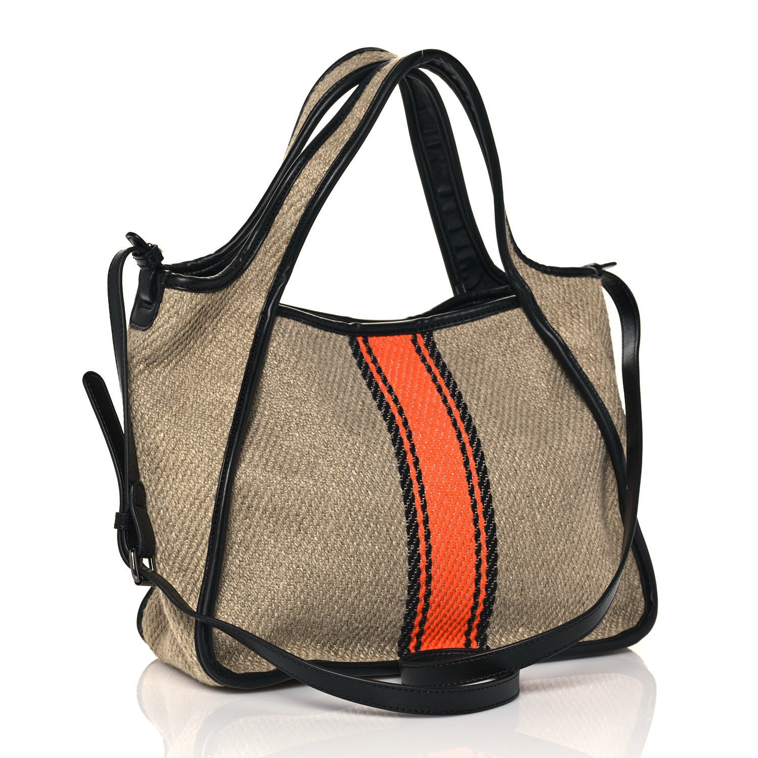 Stella McCartney Linen Striped Mini Logo Crossbody Natural 3 of 12