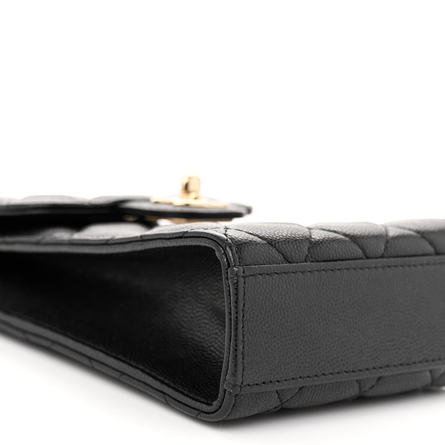 Caviar Quilted Classic Phone Holder Black