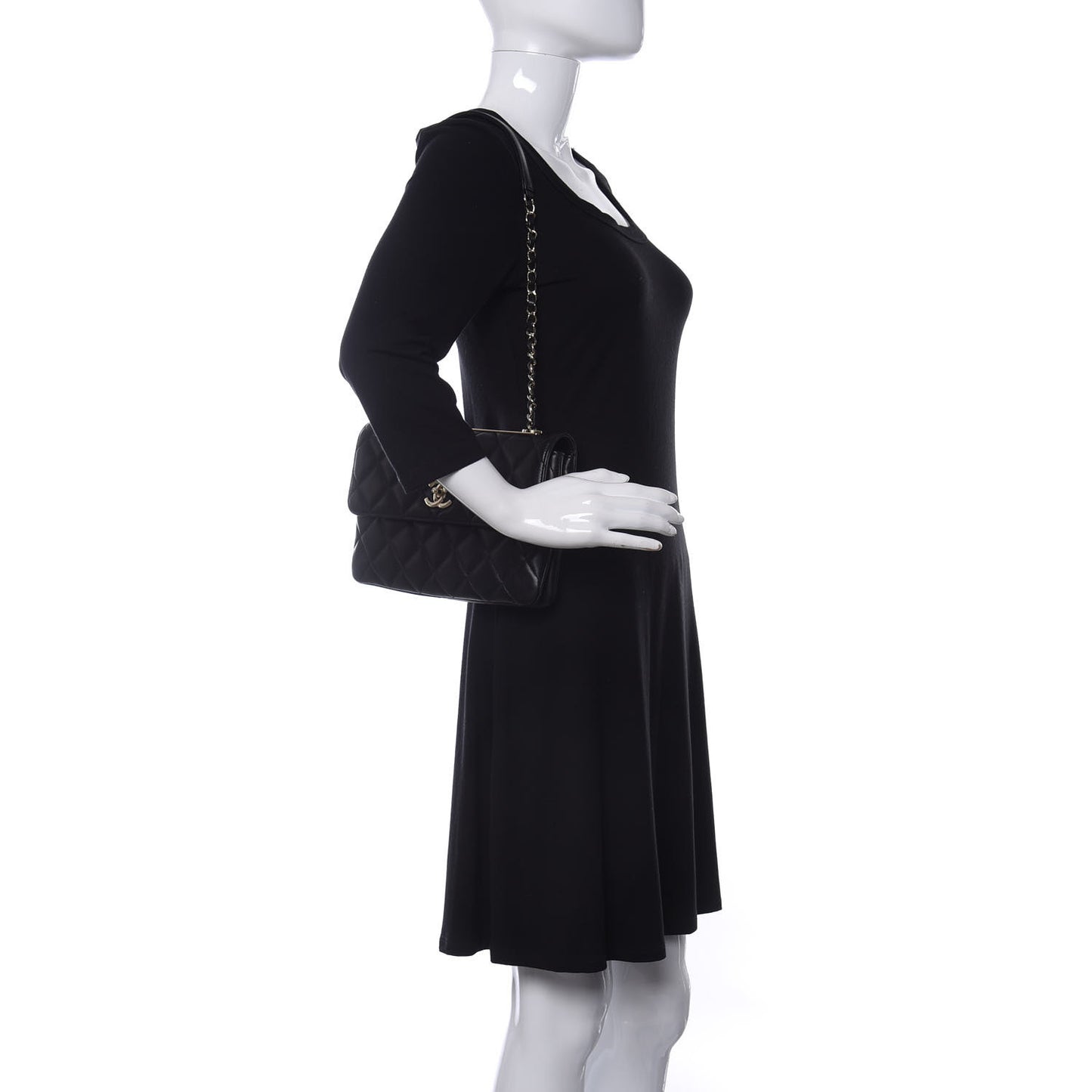 Lambskin Quilted Medium Trendy CC Flap Black