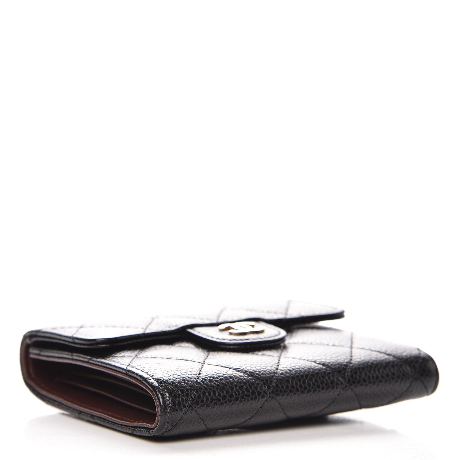 Chanel Caviar Quilted Compact Flap Wallet Black 4 of 9
