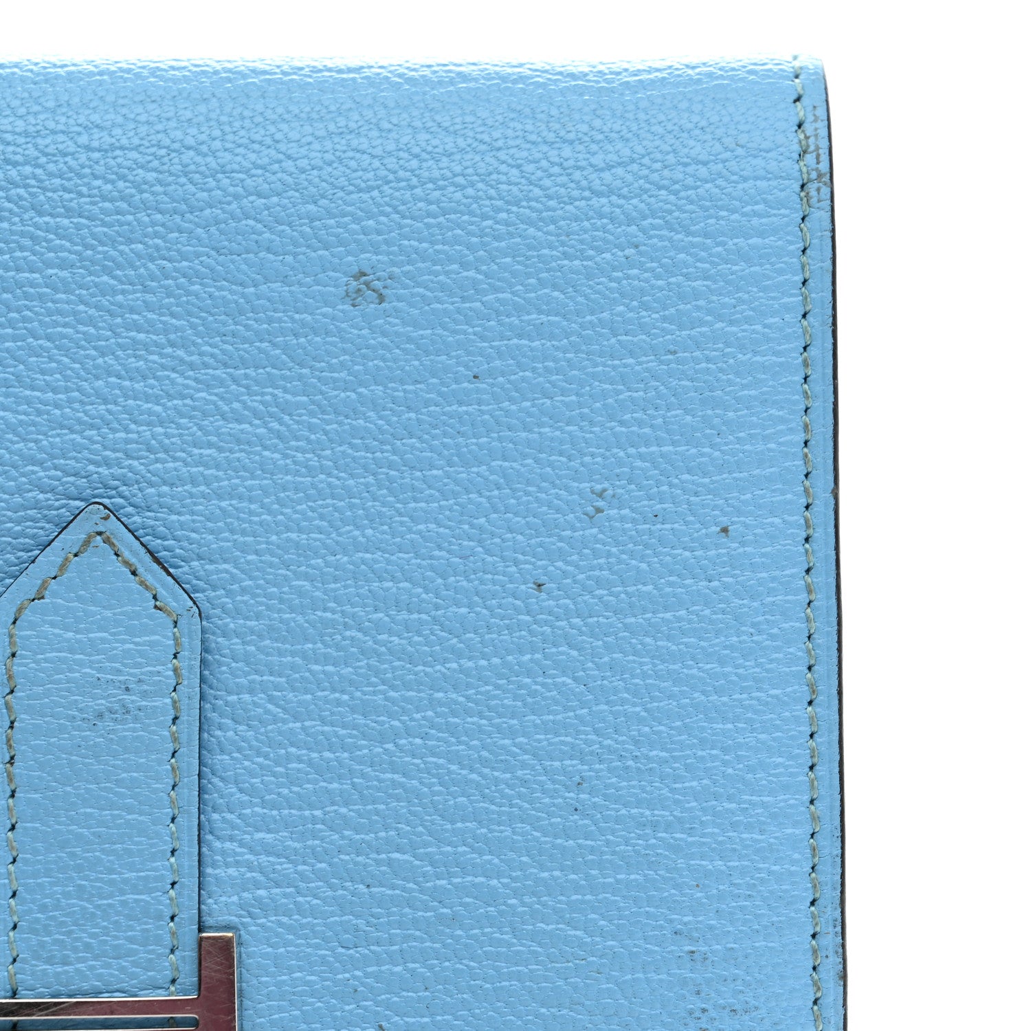 Hermes Chevre Mysore Bearn Compact Wallet Celeste 11 of 17