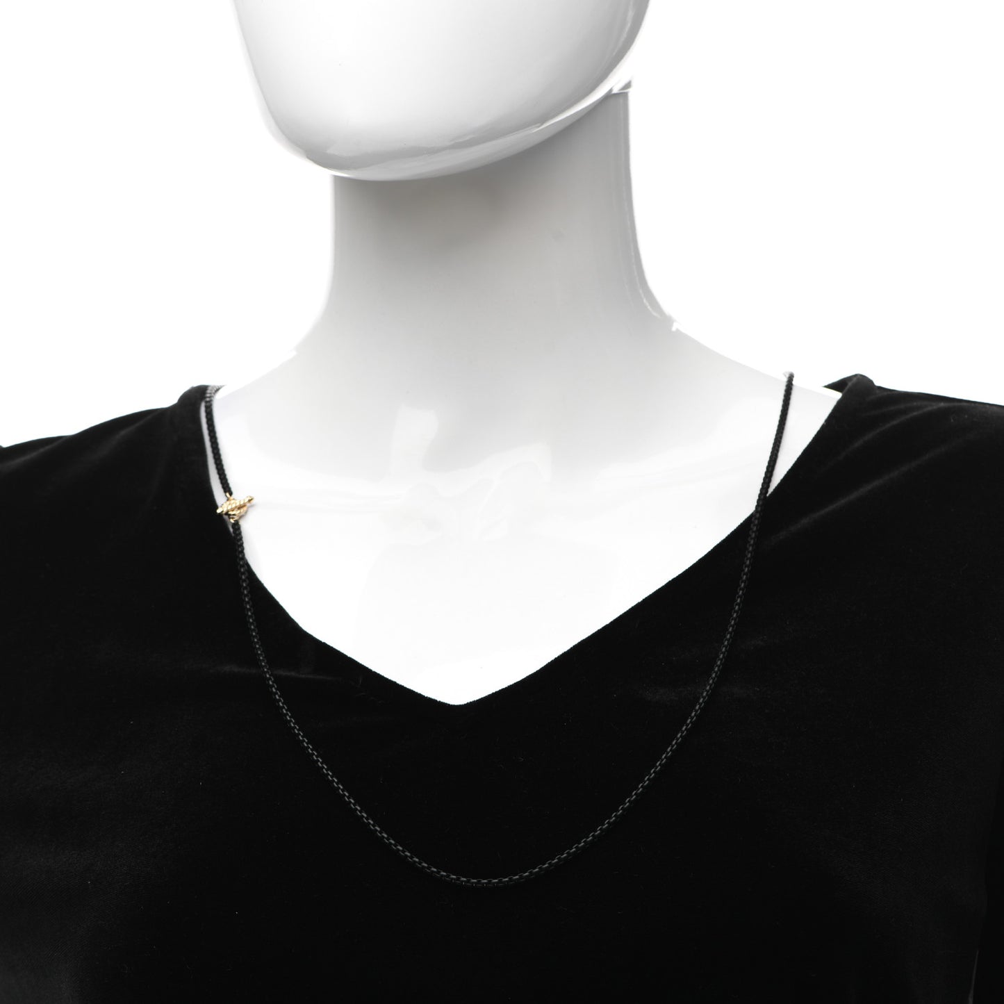 Stainless Steel 14K Yellow Gold Acrylic Bel Aire Chain Necklace Black